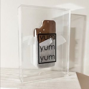 Fake Ice Cream Sandwich wrapped in Paper in Clear Display Case CHOCOLATE Dessert